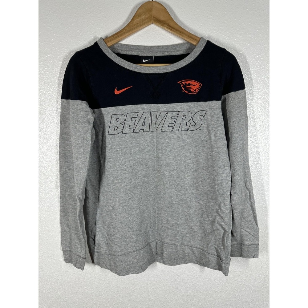 Oregon State Beavers Crewneck Shirt Womens Small Black NCAA Nike Long Sleeve‎